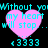 Pixelated cyan text and pink hearts on black background, repeated in four quadrants with identical elements.