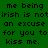 Green background with black pixelated text reading "me being irish is not an excuse for you to kiss me." displayed in four quadrants.