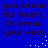 Blue background with dark brown text repeating 'you break his heart, i'll break your face' in two , white pixel dots forming a curved line between them