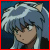 A contact sheet of a 3x2 grid showing frames from an animated Inu Yasha buddy icon with character art and text elements on blue backgrounds.