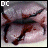 Animated sequence showing a stylized eye with dark eyelashes and pinkish skin, displaying text that changes from no visible words to 'Death Tastes Good' in pixelated font.