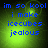 Blue pixelated text on a green gradient background with four identical showing 'im so kool i make icecubes jealous' in all lowercase