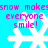 Pixelated snowflake icon with pink text 'snow makes everyone smile!' on cyan background, repeated in four quadrants.