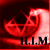 Red-toned pixelated icon with abstract wave-like shape and black text 'H.I.M.' at bottom, set against dark background.