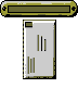 Pixelated animation of a document emerging from a slot, transitioning through multiple states with paper movement and slot changes.