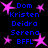 Blue text lists names and acronym with pink star symbols on black background, arranged in two