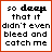 A 4x3 contact sheet of animated frames showing a text-based animation where the word "bleed" alternates between black and red in each frame.