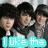 Four- of pixelated images featuring young men with dark hair, some wearing hats, with overlaid text in cyan and magenta