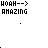 Pixelated icon set with 'HOAH-->' text above 'AMAZING' in black, featuring animated variations of plus signs and dots in white, red, green, blue, yellow, purple, cyan, magenta.