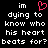 Black background with white pixelated text reading "im dying to know who his heart beats for?" and a pink pixelated heart symbol above the text.