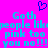 A static pixel art image with a bright pink background, blue text reading 'Goth people like pink too you no!!!', and a small blue heart symbol at the top center.