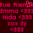 Pixelated pink text on dark red background displays repeated names and symbols in a -like arrangement