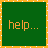 Pixelated scene with green and orange text reading 'help...', 'ive fallen', 'and I can't', 'get up...', a girl in orange clothing holding a gray dog with an orange star, and a wooden chair