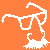 White pixelated text and figure on solid orange background: 'i'm a spy' with a stylized spy silhouette holding a magnifying glass.