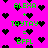 Bright pink background with scattered black pixelated hearts and green text reading "ALEXA + TAYTAY = BFFL" in multiple positions.