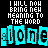 A 48x48 pixel animated contact sheet showing seven frames of a text-based buddy icon with cyan and white pixelated text on black background, featuring repeated phrases and the word 'alone' in large cyan letters.