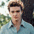 Four distinct portrait images of a young man in different outfits and backgrounds arranged in a