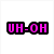 Pixelated pink character with green-yellow snake on face, holding knife, surrounded by changing text overlays.