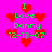 Pixelated green text on bright pink background with red hearts, displaying "I Love Danny 12-13-07" in multiple arrangements.