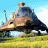 A 48x48 pixel animated contact sheet showing two frames of a Battlestar Galactica-themed buddy icon with a spaceship on grass and a space scene with text.