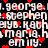 Black background with white text repeating names and red heart symbols scattered throughout the composition.