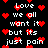 Pixelated text and red heart symbols on a black background, with repeated phrases and scattered hearts.