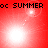 Red background with four identical showing 'oc SUMMER' text and white light effects that shift position across frames