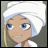 Pixelated cartoon character with white towel on head, blue eyes, and light brown skin smiling against gray background with black text reading 'Anime IM' and 'com' on right.
