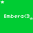 Green background with white text 'Embera<3' repeated in a , surrounded by white and light green stars