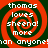Four identical spiral patterns with red and dark green concentric rings, each containing white text reading "thomas loves sheena! more than anyone!" in a pixelated font.