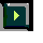 Pixelated play button icon with green triangular shape on dark teal background, framed by gray and black borders.