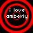 Four red concentric circles with white text 'i love amberly' on black background, each circle set in a