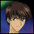 A 48x48 pixel buddy icon featuring a cartoon character with brown hair and blue eyes on the left, next to stylized text reading "Anime IM" above smaller text "com" on a black background.