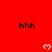 Red background with black 'hhh' text and white pixel hearts arranged in a pattern, partially obscured by a gray rectangle at bottom right