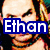Pixelated image of a person with long hair and necklaces overlaid by blue text reading 'Ethan' on the left, yellow stylized figure with black text 'D15 is' on top right, white ghost-like character with brown text 'da best' below.
