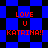 Pixelated blue and black checkered background with red text reading 'LOVE U KATRINA!!' in four identical quadrants.