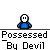 Animated pixel art sequence showing a blue-shirted figure transitioning from normal to possessed states with red eyes and devil-themed elements.
