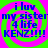 Four identical display blue text on a green and pink spiral background with no visible animation changes