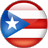 Static circular icon featuring a stylized Puerto Rican flag design with red and white horizontal stripes, blue triangle containing a white star, pixelated rendering on gray background.