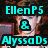 Pixelated image with cyan and green text overlays on a blurred background featuring partial faces.