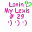 Pixelated pink text and symbols on white background with green heart symbol above 'Lavin' in left frame, missing in right frame.