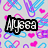Pixelated icon with four text labels over a patterned background of paperclips and hearts.