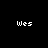Four identical pixelated 'Wes' text icons arranged in a on a black background