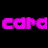 A 48x48 pixel animated icon displayed as a contact sheet with five sampled frames showing sequential text animation of 'car' variations in bright magenta on black background.