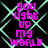 Pixelated text "you light up my world" in bright pink appears over a black background with cyan lines, repeated in a pattern