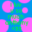 Blue background with pink circles and green text reading 'I luv U so much anthony <33' in pixelated font.