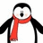 Pixelated penguin with red scarf on white background, surrounded by red text reading "oh what a sight" and "we're happy Znite walkin in a winter wonderland"