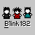 Pixel art contact sheet showing three animated frames of a character icon with varying clothing colors and expressions, each labeled "Blink 182" below.
