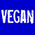 Blue background with white pixelated text 'VEGAN 4 LIFE, YO! YO! YO!' and repeated partial images of a person wearing a gray beanie, dark sunglasses, and a light gray jacket over a white shirt.