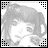 A 48x48 pixel grayscale anime-style character icon with a black background featuring "Anime IM" and "COM" text, displayed as part of an animated contact sheet.